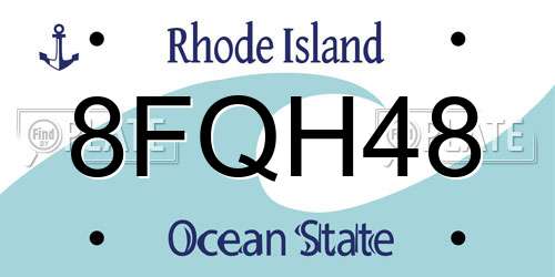 8FQH48 Rhode Island License Plate