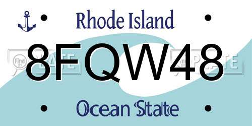 8FQW48 Rhode Island License Plate