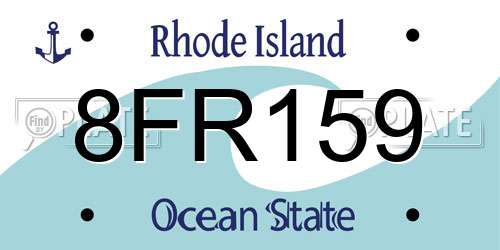8FR159 Rhode Island License Plate