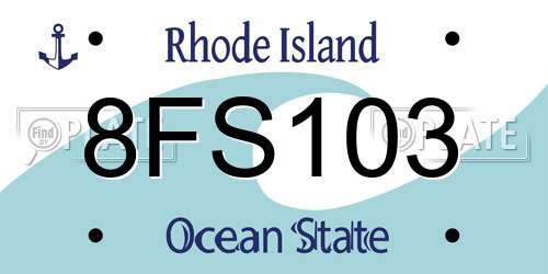 8FS103 Rhode Island License Plate
