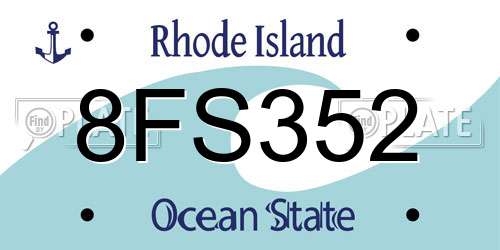 8FS352 Rhode Island License Plate