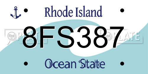 8FS387 Rhode Island License Plate