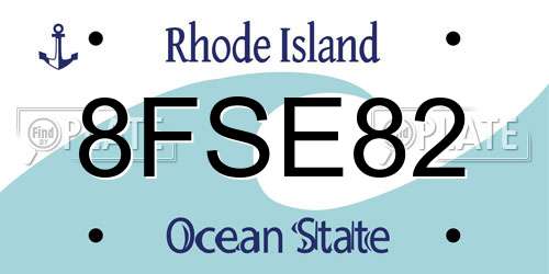 8FSE82 Rhode Island License Plate