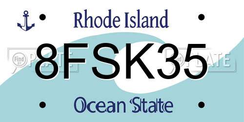 8FSK35 Rhode Island License Plate
