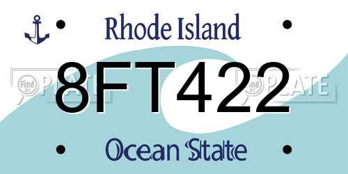 8FT422 Rhode Island License Plate
