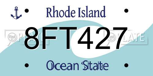 8FT427 Rhode Island License Plate