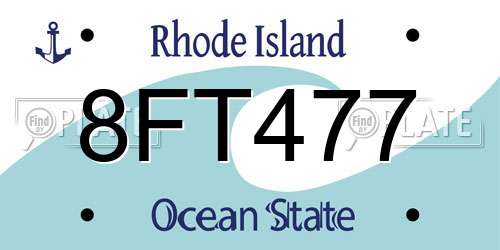 8FT477 Rhode Island License Plate