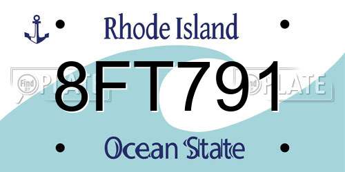 8FT791 Rhode Island License Plate