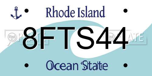 8FTS44 Rhode Island License Plate
