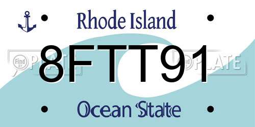 8FTT91 Rhode Island License Plate