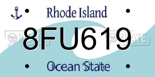 8FU619 Rhode Island License Plate