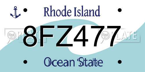 8FZ477 Rhode Island License Plate