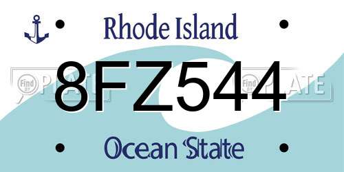 8FZ544 Rhode Island License Plate