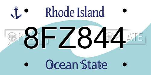 8FZ844 Rhode Island License Plate