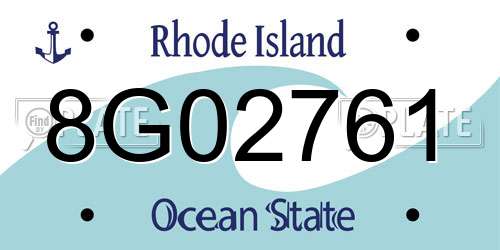 8G02761 Rhode Island License Plate