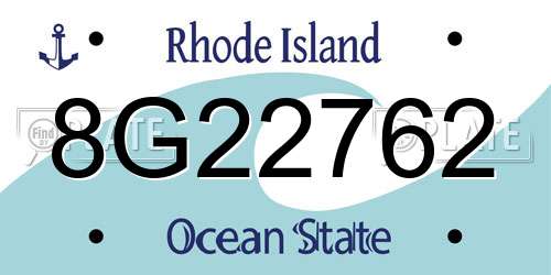 8G22762 Rhode Island License Plate