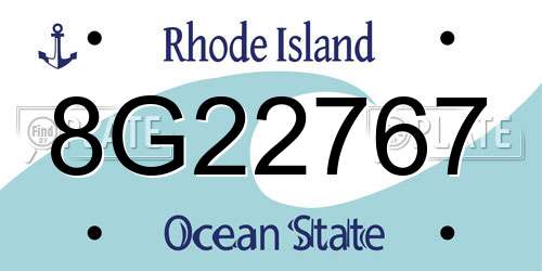 8G22767 Rhode Island License Plate