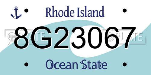 8G23067 Rhode Island License Plate