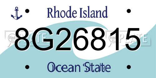 8G26815 Rhode Island License Plate