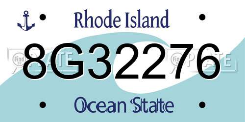 8G32276 Rhode Island License Plate