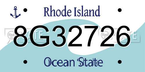 8G32726 Rhode Island License Plate