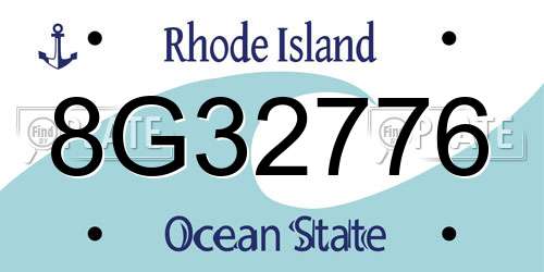 8G32776 Rhode Island License Plate