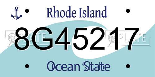 8G45217 Rhode Island License Plate