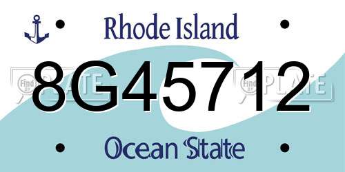 8G45712 Rhode Island License Plate