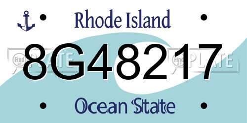 8G48217 Rhode Island License Plate