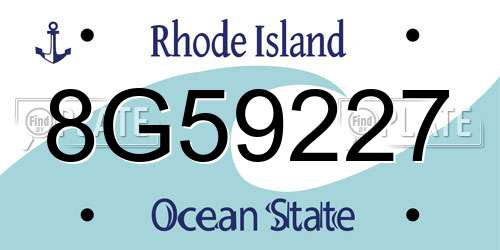 8G59227 Rhode Island License Plate