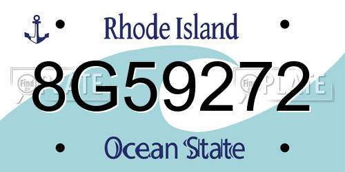 8G59272 Rhode Island License Plate