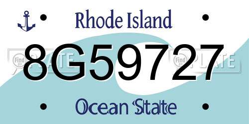 8G59727 Rhode Island License Plate