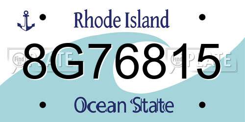 8G76815 Rhode Island License Plate