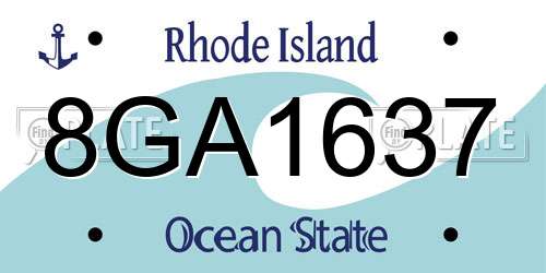 8GA1637 Rhode Island License Plate
