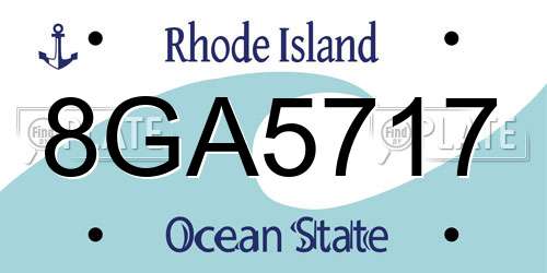 8GA5717 Rhode Island License Plate