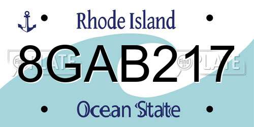 8GAB217 Rhode Island License Plate
