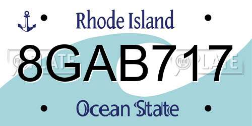 8GAB717 Rhode Island License Plate
