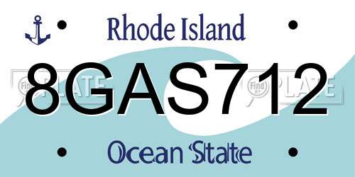 8GAS712 Rhode Island License Plate