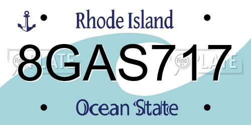 8GAS717 Rhode Island License Plate