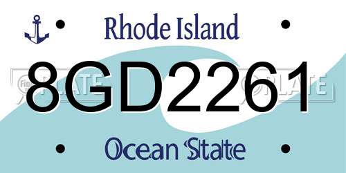 8GD2261 Rhode Island License Plate