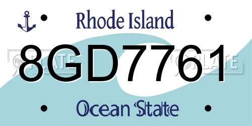 8GD7761 Rhode Island License Plate
