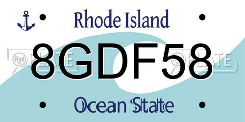 8GDF58 Rhode Island License Plate