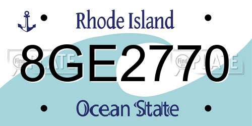 8GE2770 Rhode Island License Plate
