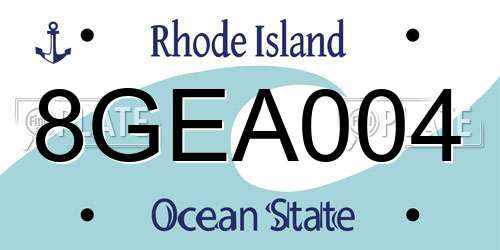 8GEA004 Rhode Island License Plate
