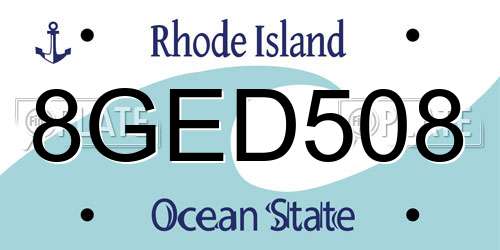 8GED508 Rhode Island License Plate
