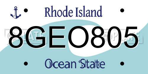 8GEO805 Rhode Island License Plate