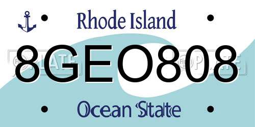 8GEO808 Rhode Island License Plate