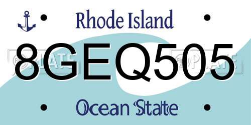 8GEQ505 Rhode Island License Plate