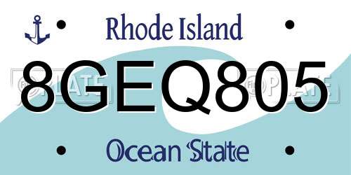8GEQ805 Rhode Island License Plate