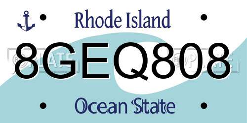8GEQ808 Rhode Island License Plate